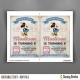 Minnie Mouse Vintage Style 5x7 in. Birthday Party Invitation - with FREE editable Thank you Card - Edit with Adobe Reader